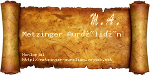 Metzinger Aurélián névjegykártya